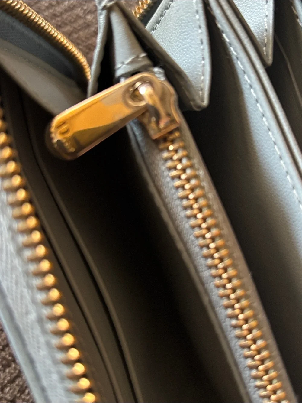 Dior Cloud Blue Quilted Lady Wallet with Gold Charms